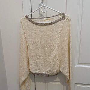Promesa Beige Sweater with Taupe Accents